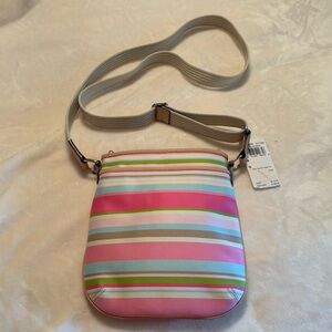 NWT Coach Multi-Color Pink Striped Swing Pack Crossbody Purse #FS6588